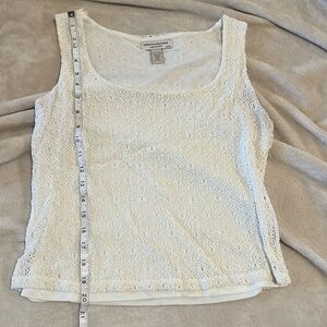 Cream Lace Textured Tank